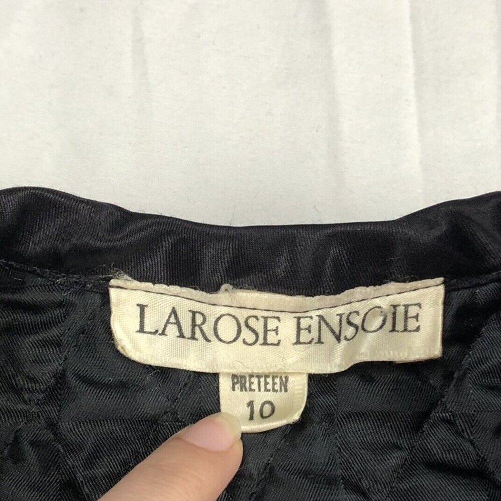 Larose Ensole Preteen Blazer Cardigan Top Short Black Elegant Size 10 Soft - Picture 4 of 7